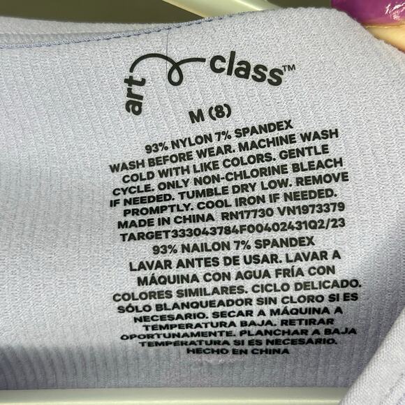 Art Class light purple ribbed short sleeve crop top NWT girls size Medium (8) - Picture 3 of 4